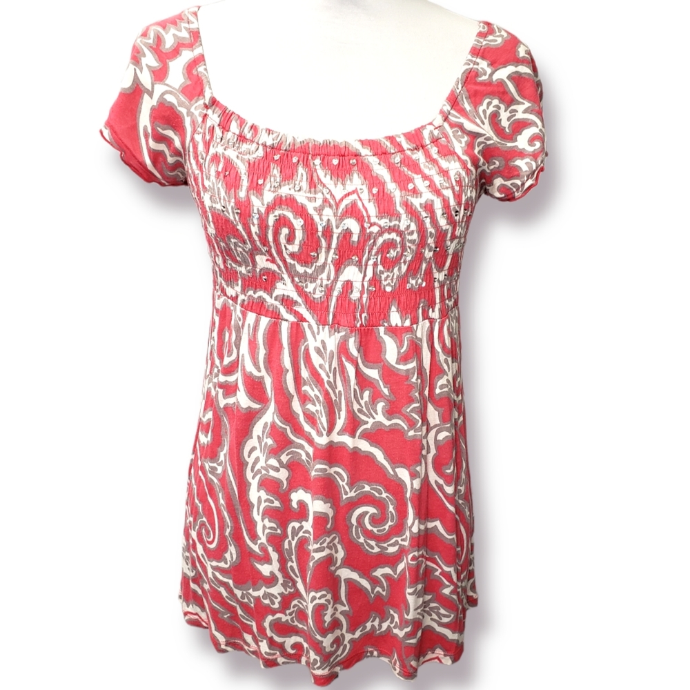 INC International Concepts Ruched Babydoll Top